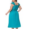 Agnes Orinda Women's Plus Size Ruffle Cap Sleeve Shirred Waist Beach Summer A Line Sundresses - 4 of 4