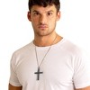 Crucible Men's Large Size Black Carbon Fiber Cross Stainless Steel Necklace - 4 of 4