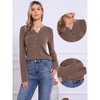 INSPIRE CHIC Women's Notched Collar Button Down Long Sleeves Wavy Lines Top - 2 of 4