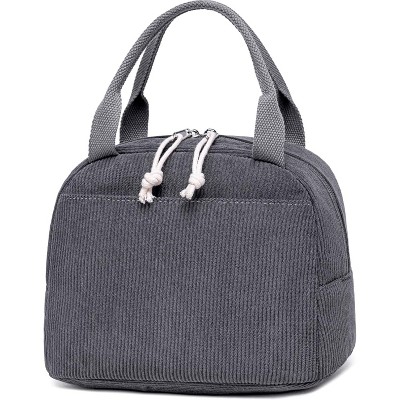 Lunch Bag for Women Men Cute Corduroy Lunch Tote Bags Reusable Insulated Lunch Box Large Capacity Reusable Insulated Cooler for Work Picnic or School