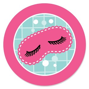 Big Dot of Happiness Spa Day - Girls Makeup Party Circle Sticker Labels - 24 Count - 1 of 4