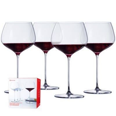 eventpartener 4 Pack Wine Glasses, 10 oz Crystal Red Glasses White