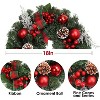 18 Inch Christmas Wreath, Christmas Door Wreath with Ribbon, Berry Pine Cone Ball Decorations, Suitable for Indoor and Outdoor Decoration - 2 of 4