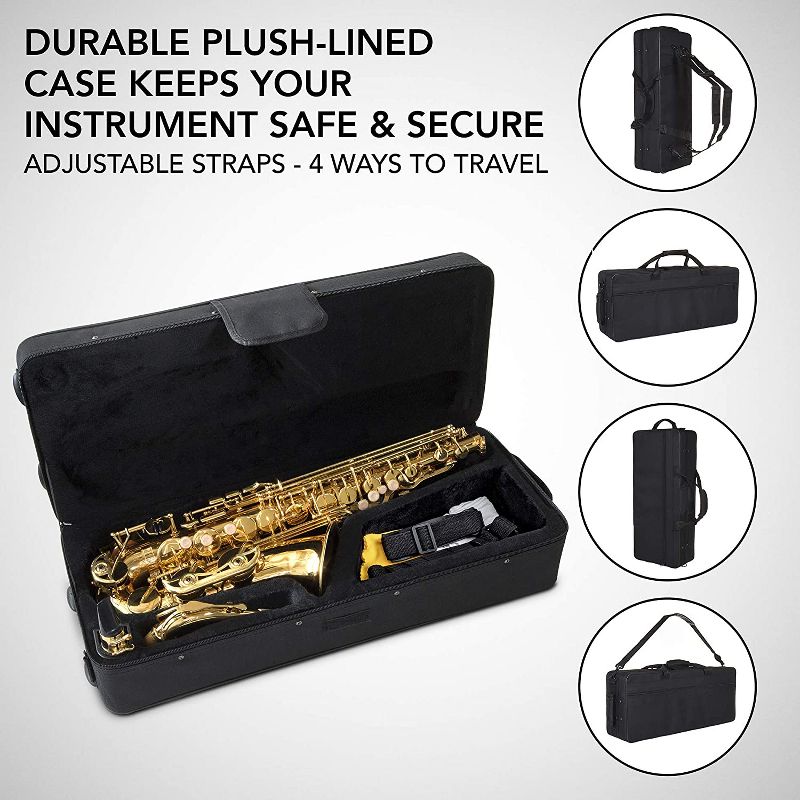 LyxJam Alto Saxophone, E-Flat Brass Sax Beginners Kit, 3 of 8