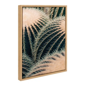 Kate & Laurel All Things Decor Sylvie Barrel Cactus Framed Wall Art by Alicia Bock Natural Desert Cactus Photography Wall Art - 1 of 4