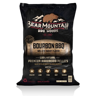 Bear Mountain BBQ Premium All Natural Bourbon Craft Blend Smoker Wood Chip Pellets For Outdoor Gas, Charcoal, and Electric Grills, 20 Pound Bag