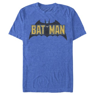 Men's Batman Caped Crusader Logo T-shirt - Royal Blue Heather - Small ...