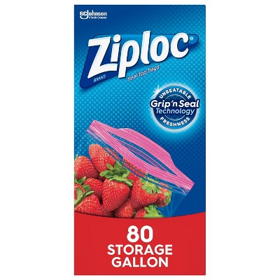 Ziploc Storage Gallon Bags with Grip 'n Seal Technology - 80ct