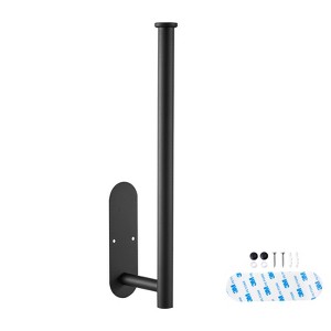 VEVOR Paper Towel Holder Under Cabinet, High-Quality Stainless Steel Paper Towel Holder, Self Adhesive or Drilling Paper Towel Holder, Black - 1 of 4