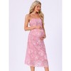 INSPIRE CHIC Women's Mesh Ruched Side Stylish Bodycon Spaghetti Strap Midi Maternity Dress - 3 of 4