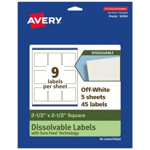 Avery Dissolvable Labels, 2.5" x 2.5" Square - 1 of 4