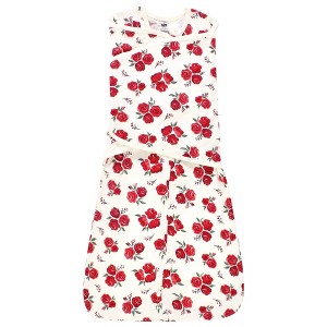 Hudson Baby Infant Girl Convertible Swaddle Sleep Sack, Red Rose - 1 of 4