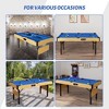 Whizmax Foldable Pool Table with Automatic Ball Return, Rustic Brown Finish and Leg Levelers, Billiards Pool Table, Blue - 4 of 4