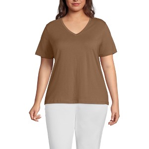 Lands' End Women's Relaxed Supima Cotton V-Neck T-Shirt - 1 of 3