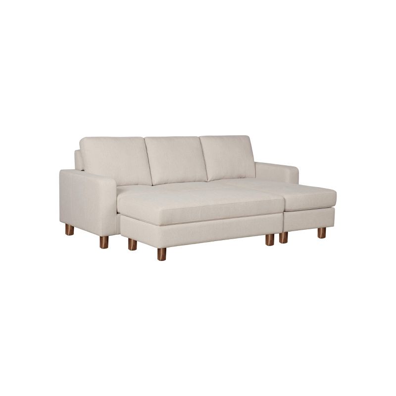 Elaina Fabric Reversible Sectional and Ottoman Cream - Abbyson Living, 1 of 13