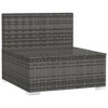 vidaXL Gray Middle Patio Sofa with Cushions - Waterproof PE Rattan Outdoor Furniture Piece - 3 of 4