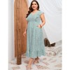 Coolmee Women's Plus Size Summer Boho Dress Ruffle Cap Sleeveless V Neck Long Beach Maxi Dress - 2 of 4