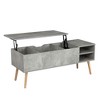 Storage Coffee Table with Hidden Compartment Adjustable Storage Shelf Lift Table Top Dining Table for Living Room - 2 of 4