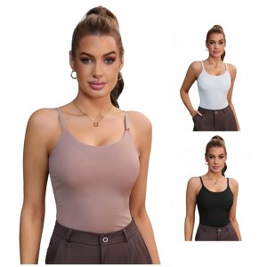 INSPIRE CHIC 3 Pcs Women's Slim Fit Breathable Shapewear Camisoles - 1 of 4