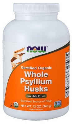 Organic Psyllium Husk Whole by Now Foods  -  12 oz Bulk