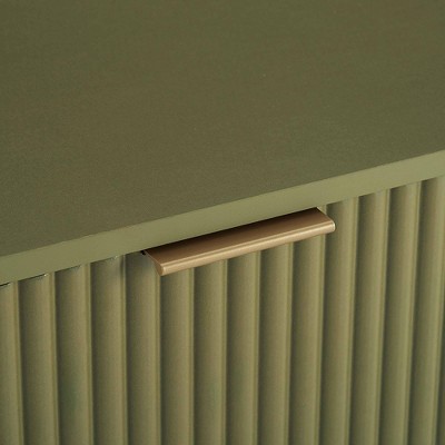 Olive Green 3-Drawer Chest with Gold Hairpin Legs
