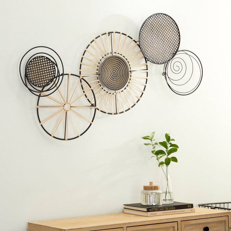 Metal Plate Wall Decor with Textured Pattern Black - Olivia &#38; May, 2 of 6