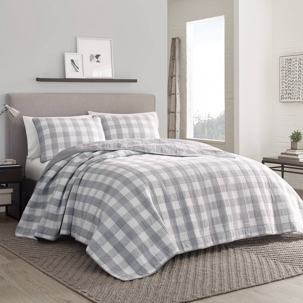 Photos - Duvet Eddie Bauer Twin Lakehouse Quilt Set Gray  