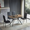 SEVOBAL Dining Tables Modern Minimalist Dining Table with MDF Wooden Top and Black Metal Legs for Kitchen Office, Brown, 47.24"*28.74"*29.92" - 3 of 4