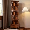 Mshliw 6-Tier Rotating Bookshelf with Drawer, 360° Spinning Narrow Corner Bookcase Storage Rack for Bedroom or Living Room - 3 of 4