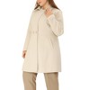Agnes Orinda Women's Plus Size Notched Lapel Single Breasted Back Split Winter Long Pea Coats - 2 of 4