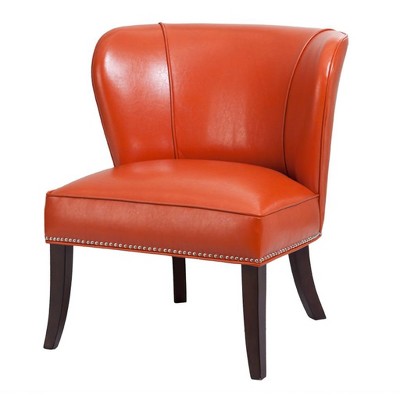 NicBex Faux Leather Accent Chair,Upholstered Living Room Chairs with Mid-Height Backrest,Modern Armless Chair,Accent Chairs for Living Room