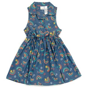 imagikids Girls Chambray Sleeveless Button Down Shirt Dress Toddler to Big Kid Sizes - 1 of 4
