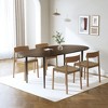 PexFix 67" Oval Wooden Dining Table for 4-6 Thickened Tabletop with Black Metal Legs Modern Kitchen Table for Dining/Living Room Kitchen in Walnut - 2 of 4