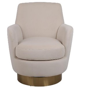 Ridstar Accent Chair and Armchairs with Gold Stainless Steel Base For Living Room & Bedroom-Beige - 1 of 4