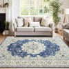 Nasitip Boho Farmhouse Washable Area Rug - Large Floral Vintage Non-Slip Carpet for Living Room, Bedroom, Office - 4 of 4