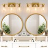 POWLIG 19.68-in 3-Light Gold Modern Dimmable Bathroom Vanity Light with Cylindrical Glass Shade - 2 of 4