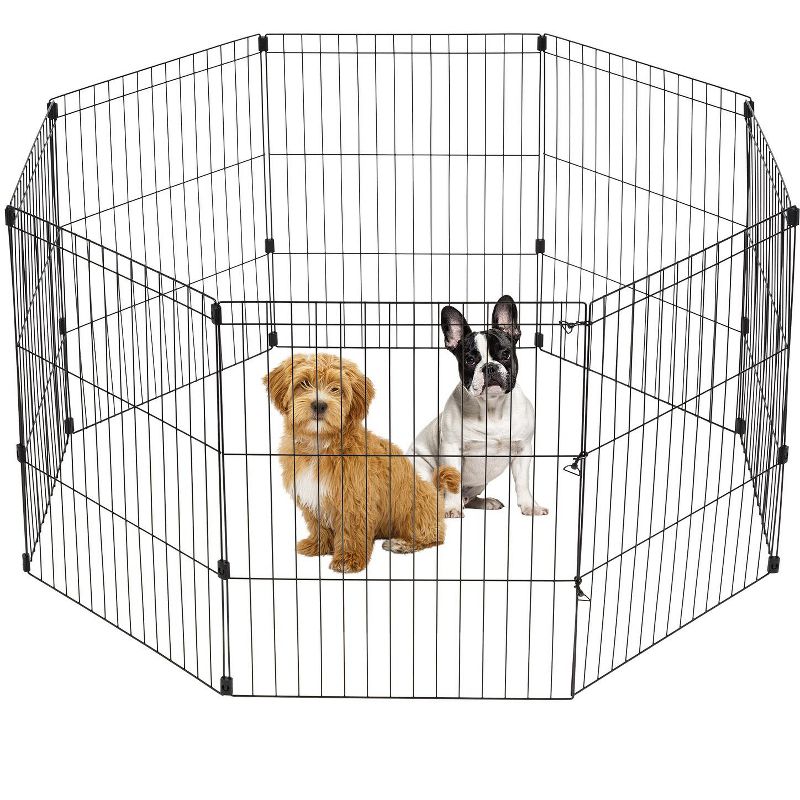 IRIS USA Exercise 8 Panel Wire Metal Pet Playpen for Dog, 1 of 10