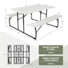 Gymax Folding Picnic Table and Bench Set w/ Wood Grain for Adults Indoor & Outdoor Steel Frame Collapsible Camping Table Black/White/Grey - 4 of 4