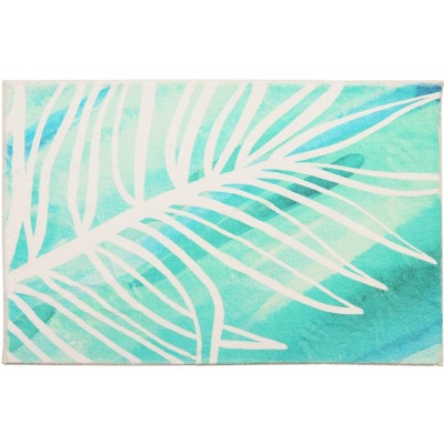 Cozy Living White Palm Doormat – Tropical-Inspired Welcome Mat for Entryway, Porch, Patio, or Indoor Use, 21"X33"