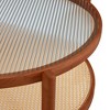 NicBex Dining Table for 4 Morden 34.6" Round Glass Dining Table with Ribbed Glass Tabletop and Rattan Shelf for Dining Room - 4 of 4