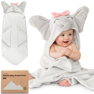 KeaBabies PlayPals Baby Towels with Hood for Girls, Boys, 100% Organic Soft Cotton Hooded Bath Towels for Newborn, Kids - 1 of 4
