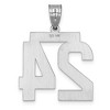 Black Bow Jewelry 14k White Gold, Varsity Collection, Large D/C Pendant, Number 24 - 3 of 4