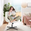 FONTOI Task and Office Chairs, Office Chair with Cross-Leg and Adjustable Height, Armless Swivel for Home Office, White, 25.9"*35"*25.5" - 3 of 4