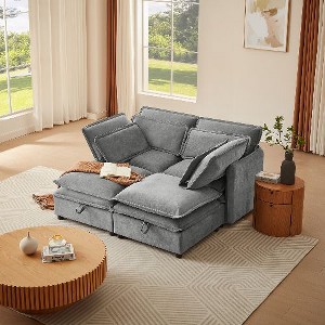 Kumasinova Modern Versatile Sofa with Storage Function, Double-Layer Cushion Modular Sofa, Freely Combinable, 4-Seater Couch for Living Room - 1 of 4