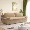TiramisuBest 73.2" Convertible Queen Sofa Bed, Beige/White Velvet 3-in-1 Loveseat Sleeper for Apartment or Office - 3 of 4
