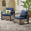 COWLOWN Dark Blue 2 Piece Patio Chairs, All-Weather PE Wicker Outdoor Chairs with Cushions & Steel Frame, Ideal for Garden, Porch, or Balcony - 2 of 4