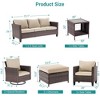 Sonkuki 8-Piece Patio Conversation Set with Swivel Rocking Chair and Side Table, Navy Blue Cushion - 3 of 4