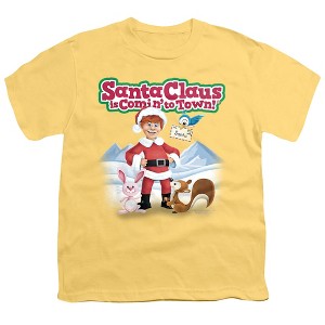 Boys' Santa Claus Is Comin To Town Animal Friends T-Shirt - 1 of 4