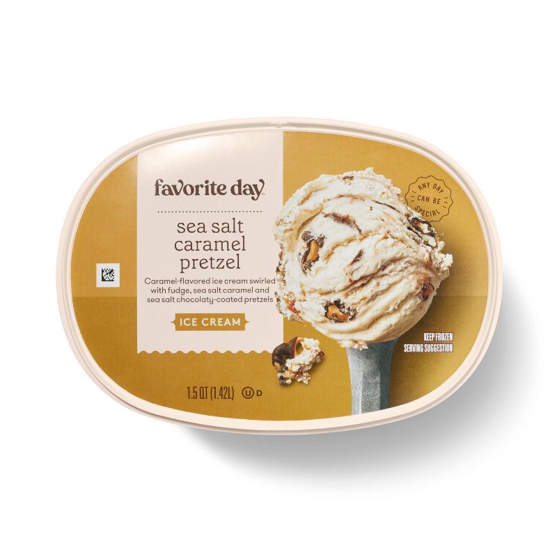 Sea Salt Caramel Pretzel Ice Cream - 1.5qt - Favorite Day&#8482;, 6 of 7