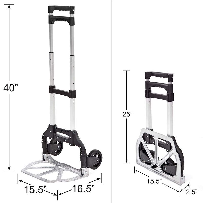 Liberty Industrial 10001 Easy Travel Folding Luggage Hand Truck Cart Aluminum Construction w/Grips Hand Truck, 3 of 7